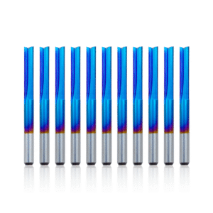 FoxAlien Router Bits Kit 2 Flute Straight Edge 3.175mm 1/8" 10pcs